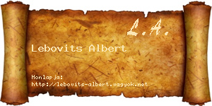 Lebovits Albert névjegykártya