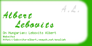 albert lebovits business card